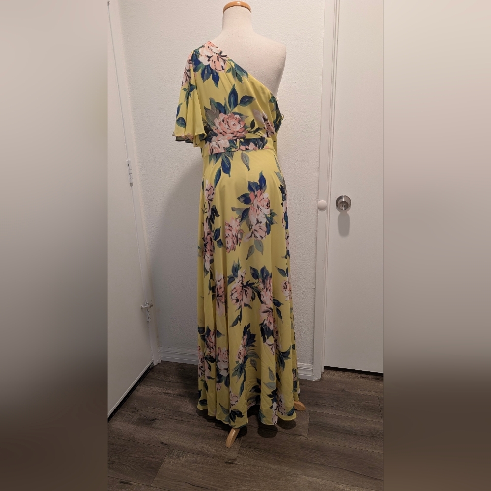 Eliza J Floral Yellow Maxi Dress Size 14 - Picture 2 of 6